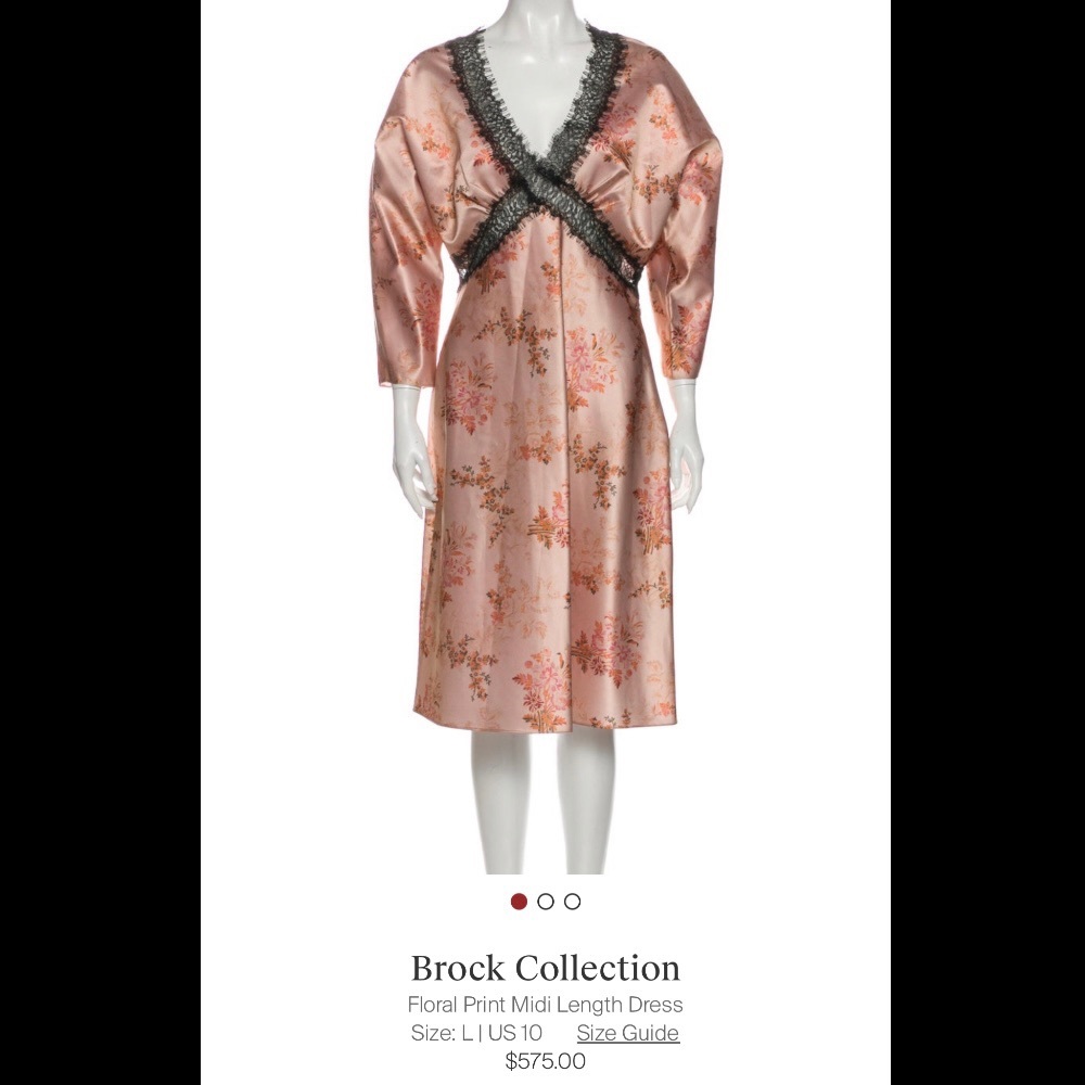 Pink Floral Brock Collection Dress - L 10